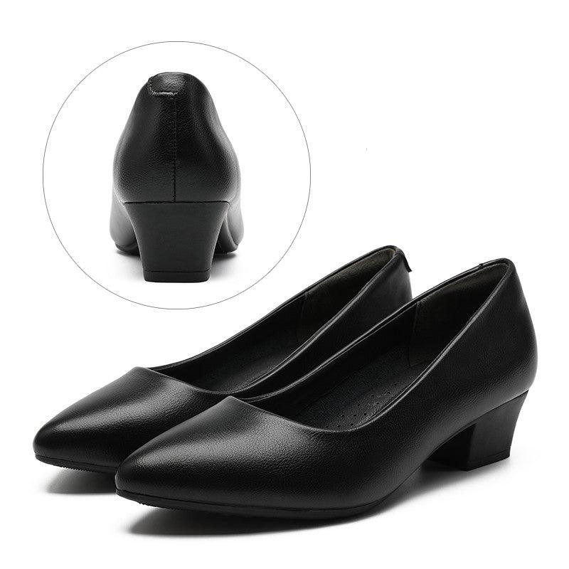 Leather Work Shoes Women Black - Cruish Home