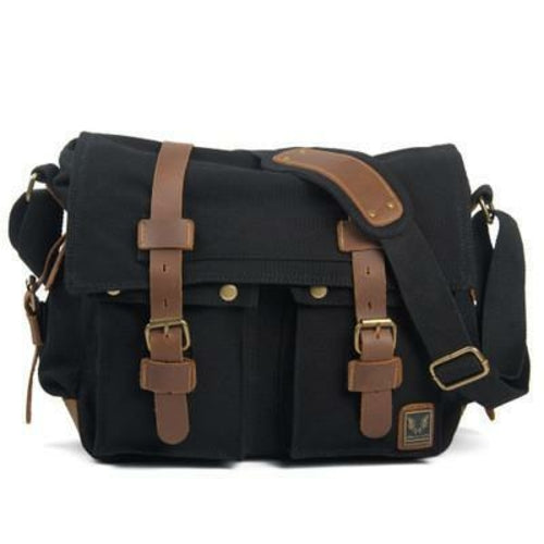 Canvas Leather Fashion Messenger Bag For Men