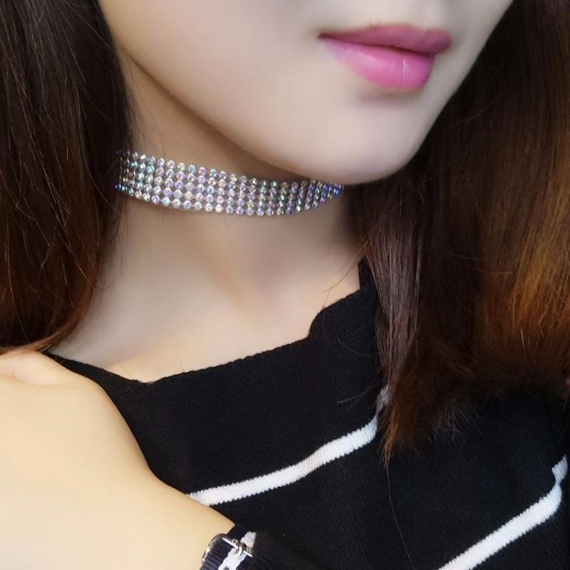 Fashion Women Full Crystal Rhinestone Choker Necklace Wedding Jewelry Chokers Necklaces for Women - Cruish Home