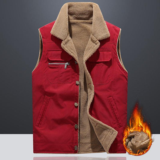 Lambswool Vest Man Autumn And Winter Plus Size Loose Thickening Keep Warm Vest - Cruish Home