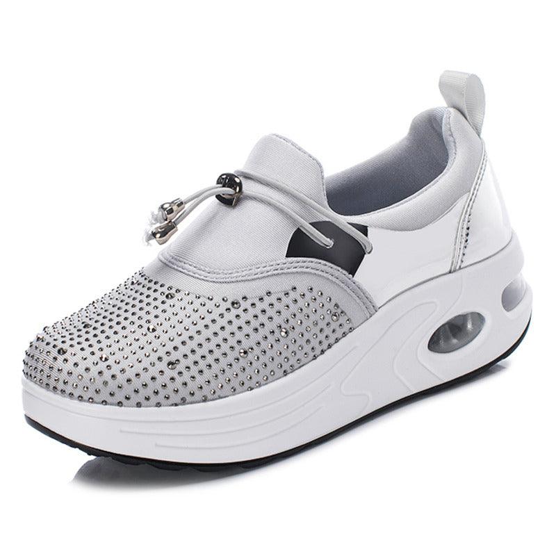 Women's Rhinestone Breathable Leisure Platform Walking Shoes - Cruish Home