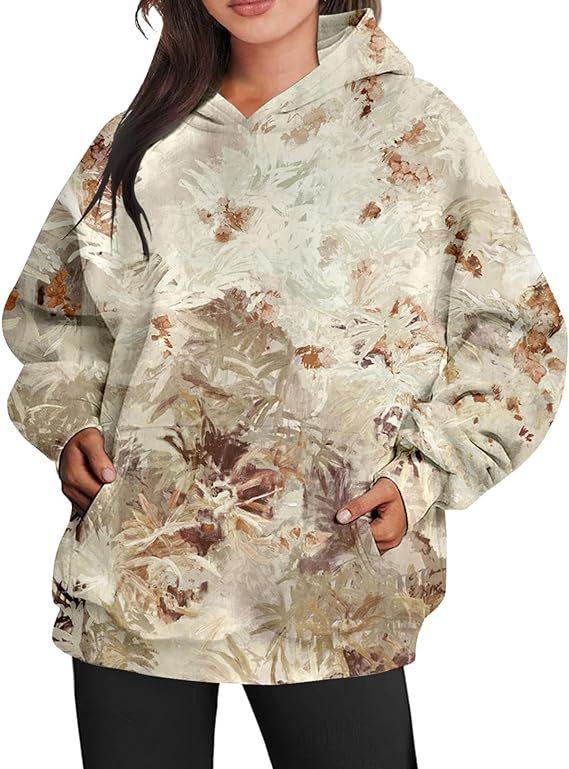 Women's Camouflage Hoodie Maple Leaf Print Oversized Sports Hoodie - Cruish Home