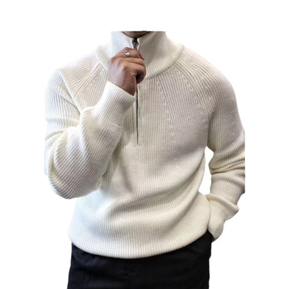 Men's Half Zipped Stand Collar Sweater Thickened