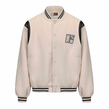 Contrast Color Embroidered Couple's Baseball Uniform Jacket Coat