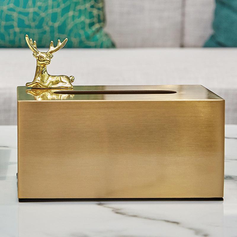 Brass Metal Small House Tissue Box - Cruish Home