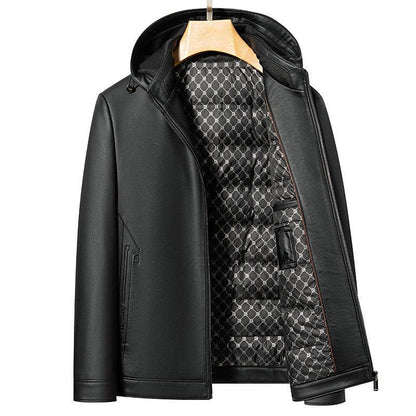 Fashion Personality Leather Down Jacket Men - Cruish Home