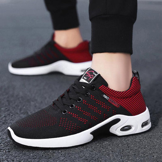 Fashion Mesh Shoes With Striped Design Men Outdoor Breathable Lace-up Sneakers Csual Lightweight Running Sports Shoes For Men - Cruish Home