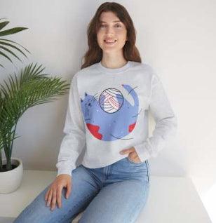 Round Neck Loose Autumn And Winter European And American Printed Sweatshirt - Cruish Home