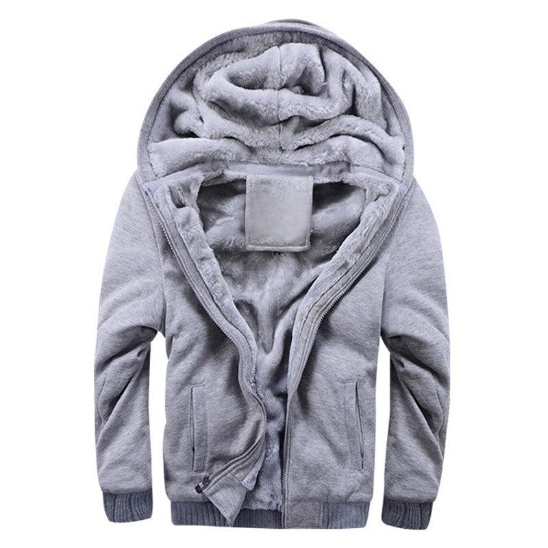 winter men hoodies add wool jacket hooded coat men - Cruish Home