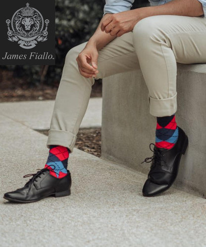 JAMES FIALLO Men's 6-Pairs Fashion Classic Contrasts Colorful