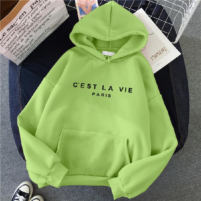 Loose Hooded Sweater Student Hoodie With Letter Print Sports Tops - Cruish Home