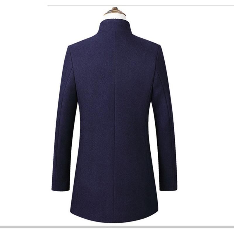 Stand Collar Woolen Woolen Coat Men's Medium Long - Cruish Home