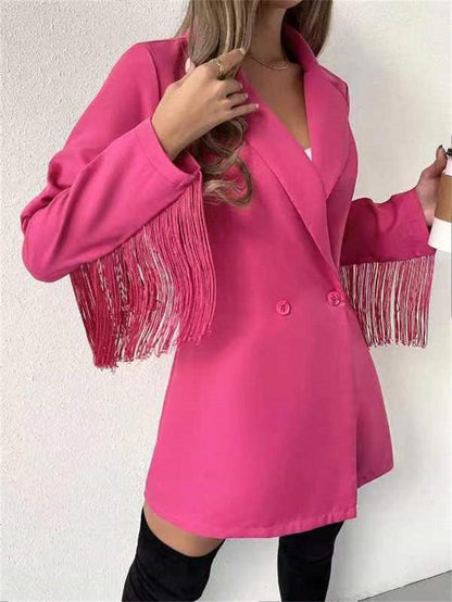 Casual Tassel Trim Straight Suit Women's - Cruish Home