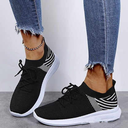 Breathable Korean Style Large Size Women's Shoes Flying Woven Mesh Shoes Running Shoes - Cruish Home