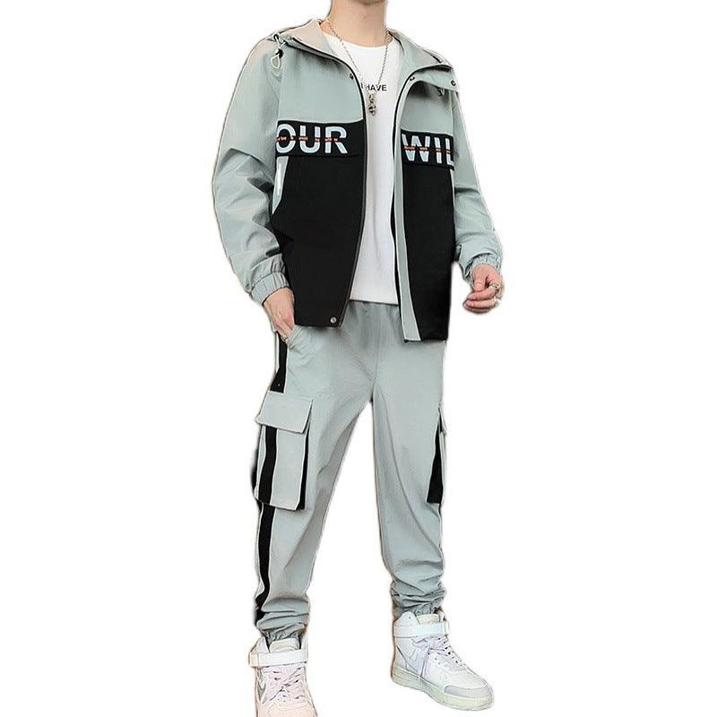 Fashion Men Clothing Jogging Suit Casual Tracksuit 2 Pcs Set Jackets and Pants - Cruish Home