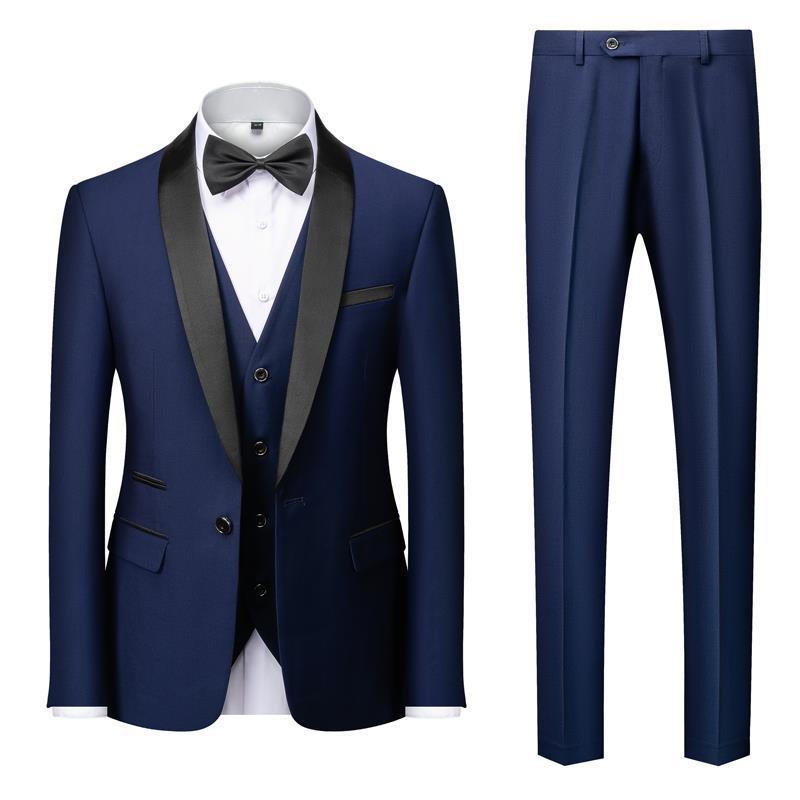 Men's Suit Set Green Fruit Collar Stage Suit Dress Host Performance Bridegroom Best Man Three-piece Suit - Cruish Home