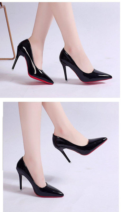 Pumps Women's Stiletto Heel Pointed Toe Sexy High Heels Shallow Mouth Super High Heel Solid Color - Cruish Home