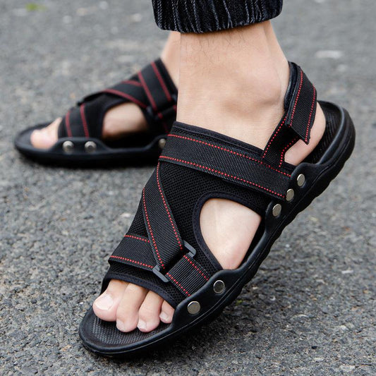 Casual Roman Sandals Men Strap Velcro Shoes - Cruish Home