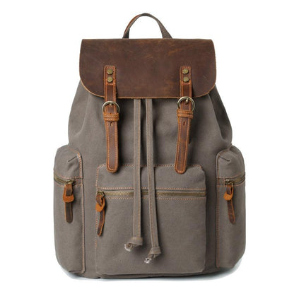 Fashion Contrast Color Canvas Backpack For Men And Women