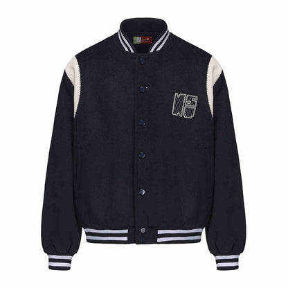 Contrast Color Embroidered Couple's Baseball Uniform Jacket Coat