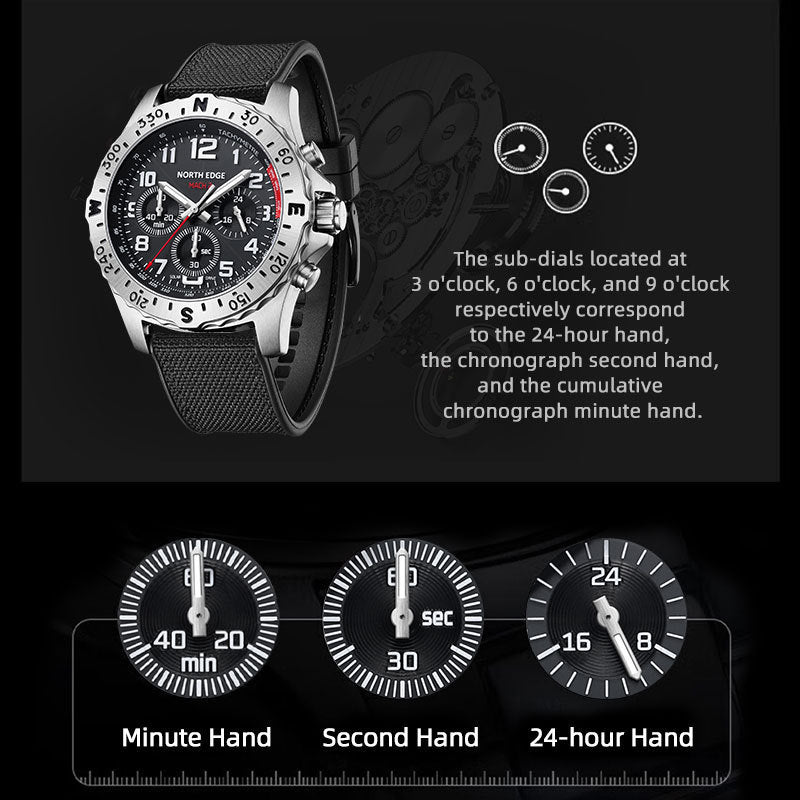 Outdoor Sports Stainless Steel Electronic Watch Solar Energy