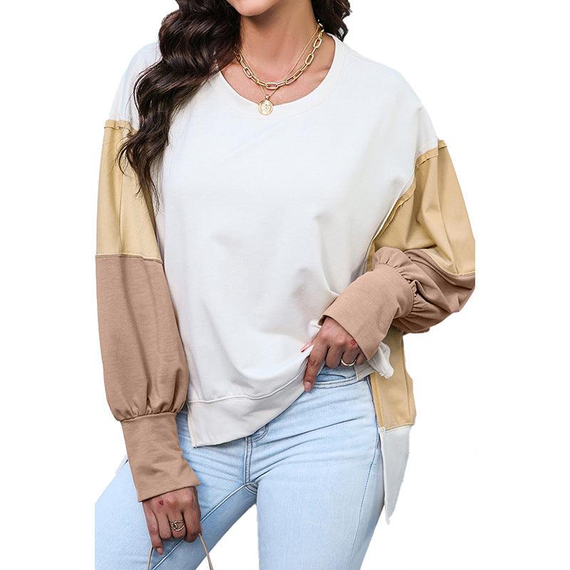 Round Neck Pullover For Women Casual Long Sleeve Sweatshirt Women - Cruish Home