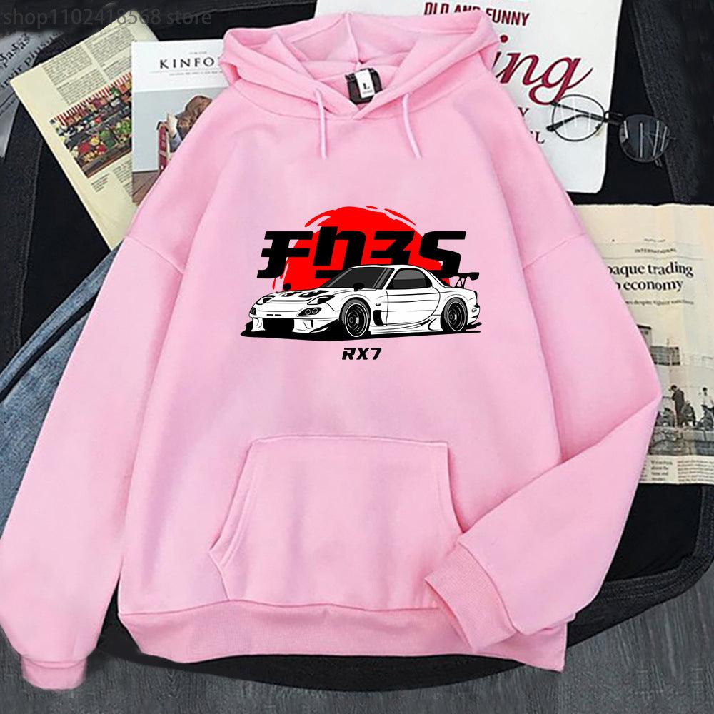 New Car Printed Men'swomen's Cotton Hoodie Casual - Cruish Home