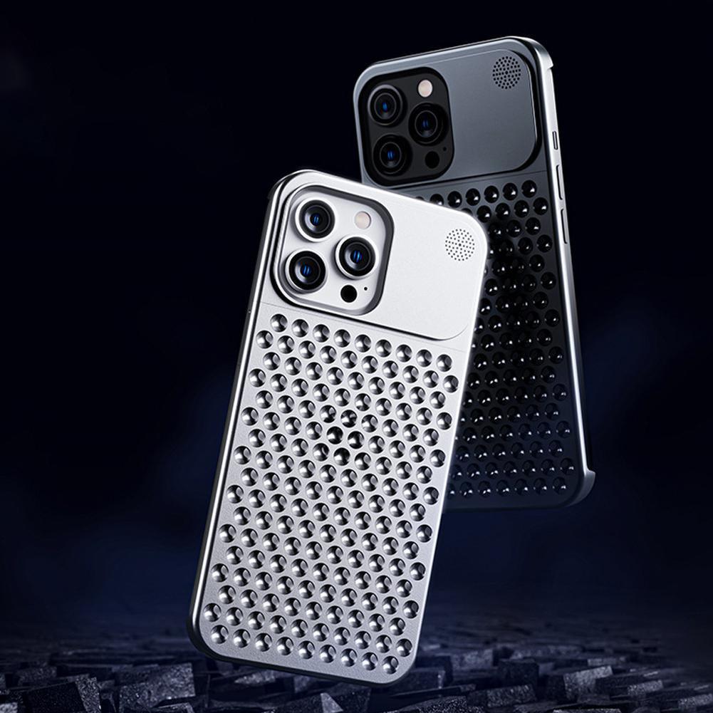 Aluminum Alloy Phone Case For 14 13 Pro Max Plus Hollow Heat Dissipation Anti-fall Full Body Shockproof Phone Cove - Cruish Home