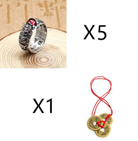 Little Pixiu Heart Sutra Ring Men And Women Lucky - Cruish Home