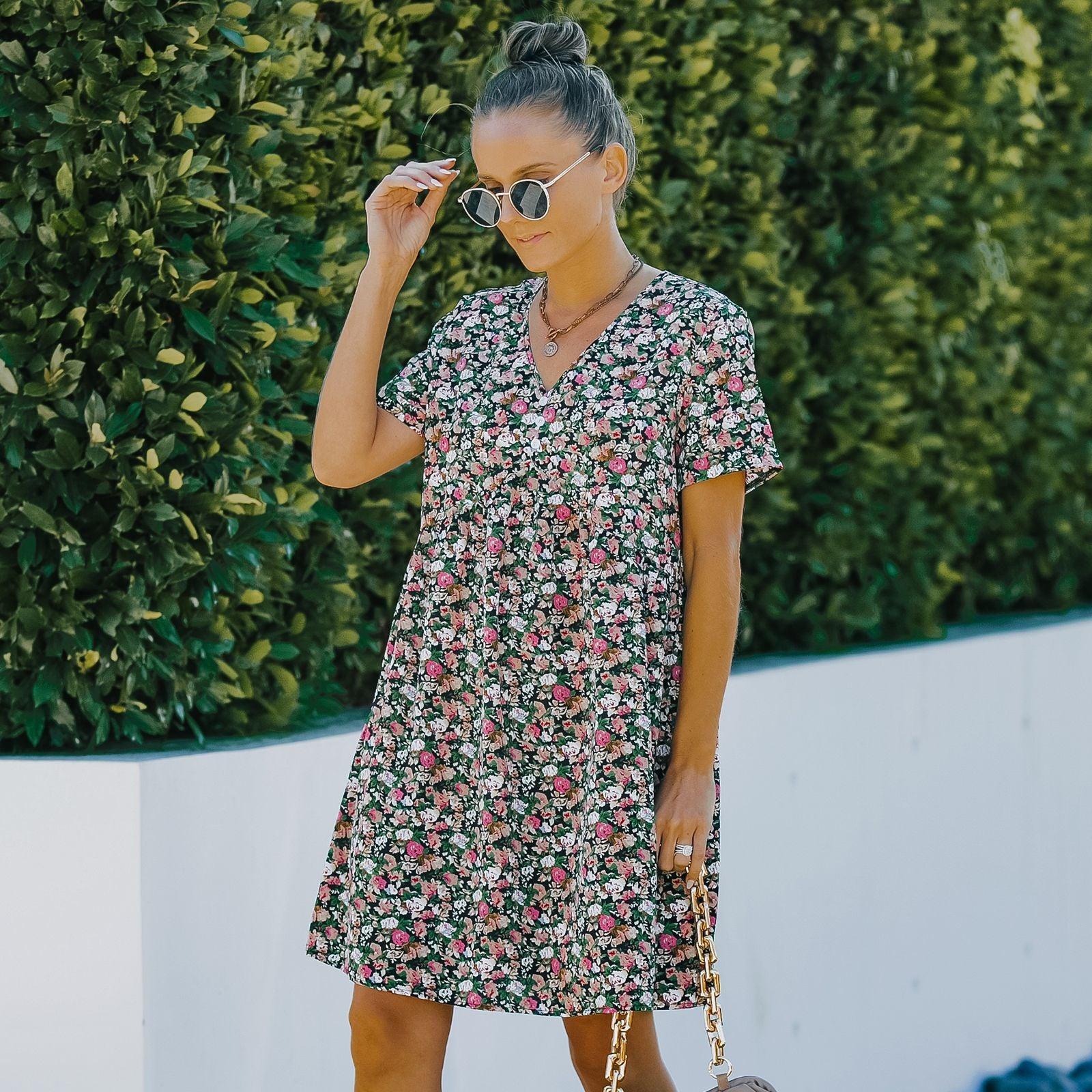 European And American Women's Floral Long Dress - Cruish Home