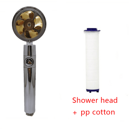 Shower Head Water Saving Flow 360 Degrees Rotating With Small Fan ABS Rain High Pressure Spray Nozzle Bathroom Accessories - Cruish Home