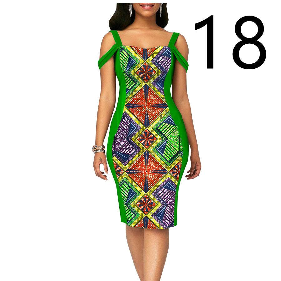 African Print Dress Women's Casual Tight Evening Gown - Cruish Home