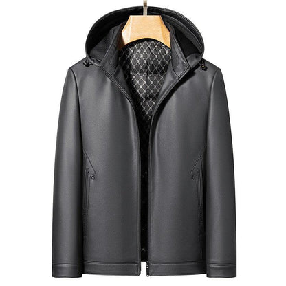 Fashion Personality Leather Down Jacket Men - Cruish Home