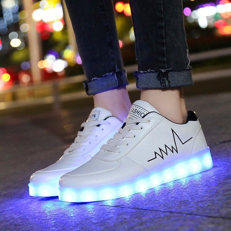 Tide Ghost Walking Shoes Male USB Charging LED Light - Cruish Home