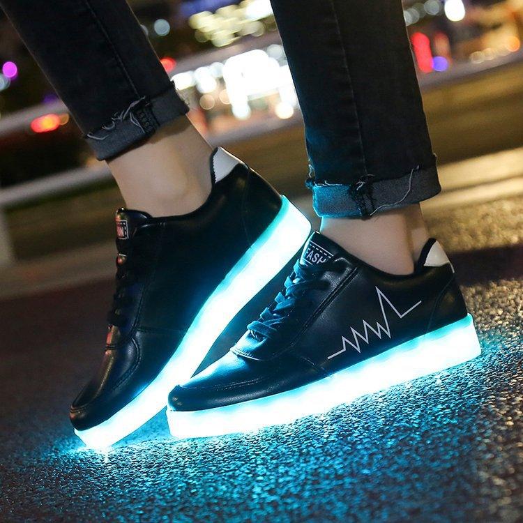 Tide Ghost Walking Shoes Male USB Charging LED Light - Cruish Home