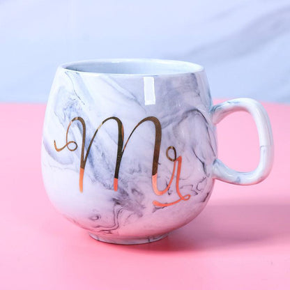 Ins Marble Pattern Couple Ceramic Cup - Cruish Home