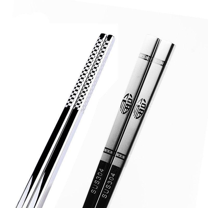 Household Laser Non-slip Hollow Square Chopsticks - Cruish Home