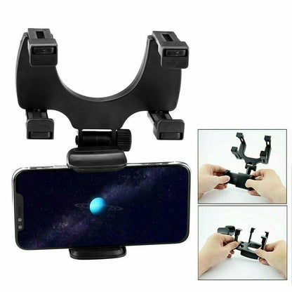 Universal Car Rear View Mirror Mount Stand GPS Cell Phone Holder 360 Rotation - Cruish Home