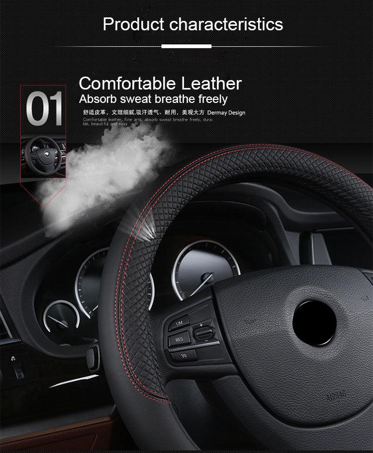 Universal Leather Car Steering Wheel Cover - Cruish Home