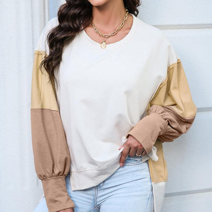 Round Neck Pullover For Women Casual Long Sleeve Sweatshirt Women - Cruish Home