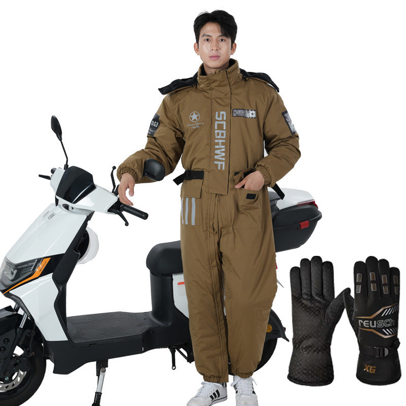 Winter Outdoors Cold-proof Cycling One-piece Work Clothes