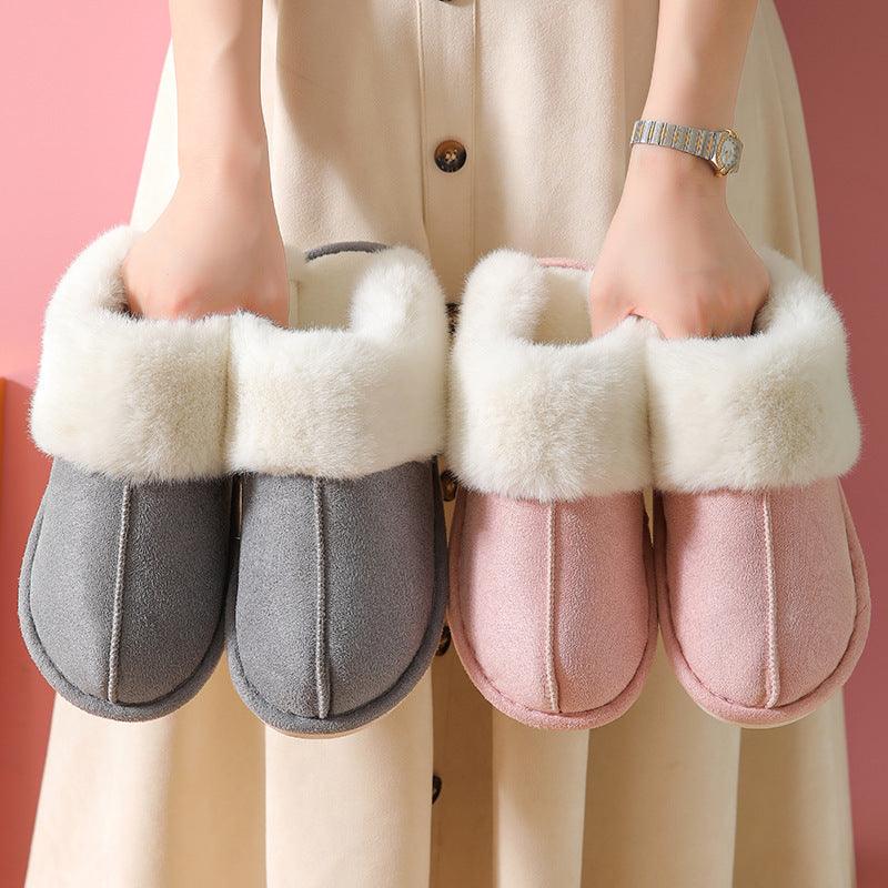 Women's Suede Winter Cotton Slippers - Cruish Home