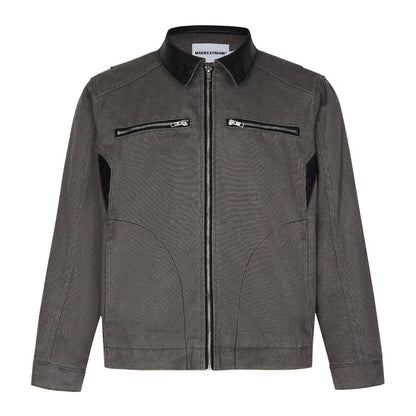 Retro Lapels PU Leather Workwear Men's Thickened Jacket - Cruish Home