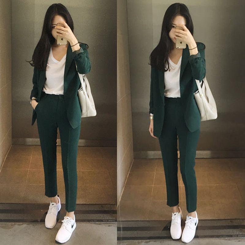 Set Spring And Autumn Korean Casual Interview Small Suit - Cruish Home