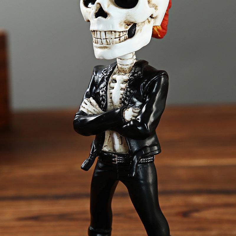 Creative Car Skull Shaking Head Doll Funny Retro Metal Skull - Cruish Home