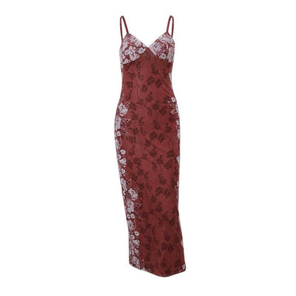 Women's Fashion Sexy Retro Printing Slip Dress - Cruish Home