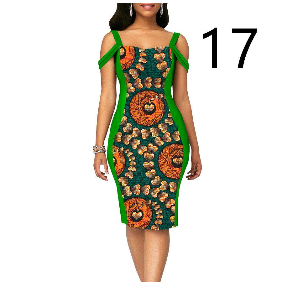 African Print Dress Women's Casual Tight Evening Gown - Cruish Home