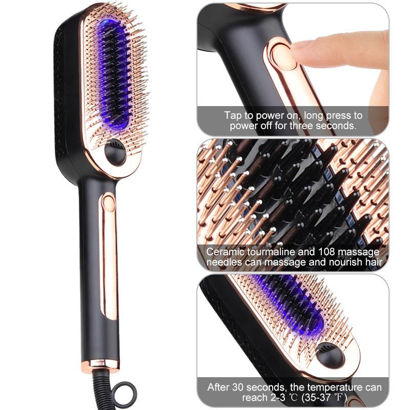 Women's Negative Ion Blue Straight Hair Cold Ice Comb - Cruish Home