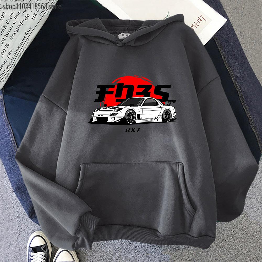 New Car Printed Men'swomen's Cotton Hoodie Casual - Cruish Home