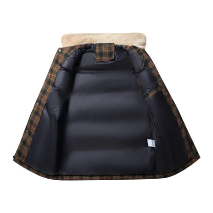 Men Neck Collar Warm Plaid Vest - Cruish Home